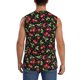thumbnail image 4 of Balery Sweet Red Cherry Camisetas sin mangas para hombre, absorbe la humedad y protege contra el mal olor.-Small, 4 of 7