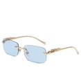thumbnail image 3 of Gafas De Sol Rectangulares Sin Montura Retro Guepardo Decoración Transparente Océano Lente Para Hombres UV400, 3 of 4