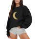 thumbnail image 1 of Gibobby Sudadera navideña mujer Sudadera con capucha de manga larga con estampado de oro de imitación para mujer, informal y a la moda, holgada(Negro,CH), 1 of 4