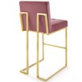 thumbnail image 3 of Modway Privy Gold Stainless Steel Performance Velvet Bar Stool in Gold Dusty Rose, 3 of 8