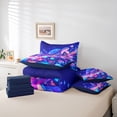 thumbnail image 6 of jejeloiu Magical Animal Turtle 7-Piece Twin Bedding For Girls,Colorful Floral Bedding Comforter Set,Blue Purple,Navy Blue Reversible, 6 of 7