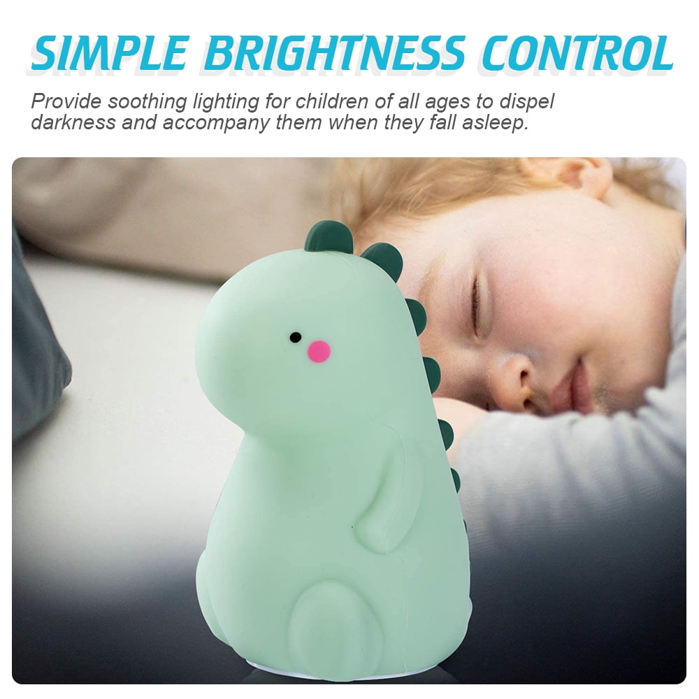Amerteer Dinosaur Night Light,Cute Color Changing Silicone Baby Night Light with Touch Sensor for Kids,Rechargeable LED Bedside Nursery Lamp for Toddler's Room, Dinosaur Gifts for Boys Girls