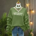 thumbnail image 4 of Busydd Christmas Sweatshirts for Women Trendy Merry Christmas Crewneck Sweatshirts Women Casual Loose Pleated Long Sleeve Tops for Women L, 4 of 7