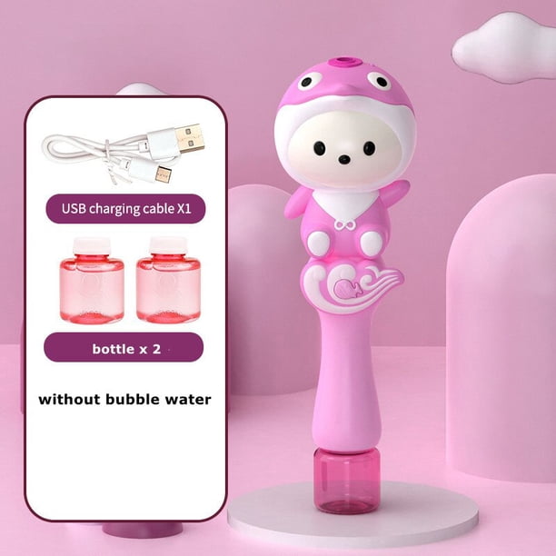 Máquina de burbujas mágica para niños y niñas, juguetes de animales bonitos, suministros de boda, fabricante de burbujas con luz intermitente, pistola, regalo de cumpleaños