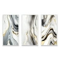 thumbnail image 2 of Designart "Grey Marble Waves in Geode II" Abstract Framed Wall Art Set Of 3 - Grey Modern Frame Canvas Set For Living Room Decor, 2 of 6