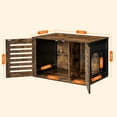 thumbnail image 7 of FEANDREA Cat Litter Box Enclosure with Removable Divider, Indoor Cat House, End Table with 2 Shutter Doors, 31.5 x 20.9 x 19.4 Inches, Rustic Brown and Black, 7 of 7