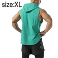thumbnail image 2 of Sudadera con capucha deportiva para hombres Camisetas sin mangas sin mangas Entrenamiento Gimnasio Culturismo Músculo Camiseta de secado rápido - Verde lago Zhivalor BST3052098-3, 2 of 8