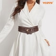 thumbnail image 4 of WHIPPY Women Wide Leather Belt for Dresses 2-in-6 Ladies Belts with Skinny Belt, 4 of 8