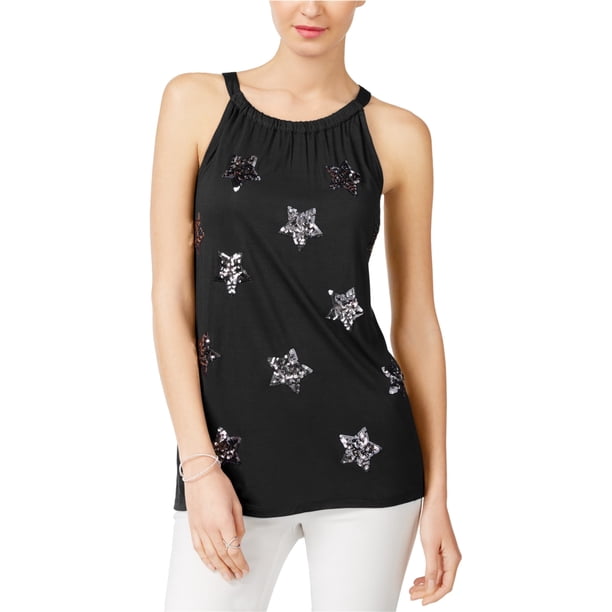 INC Blusa de punto adornada para mujer, negro, extragrande I-N-C Tejer