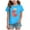 Sky Blue, variant on Junlike Cute Summer Tops for Girls 2 to 14 Years Old Crew Neck Print Comfortable T Shirt Top