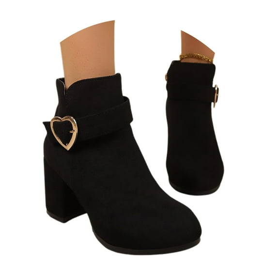 Winter Ankle Boots Comfortable Suede Lined Round Toe Short Booties Casual Footwear for Women