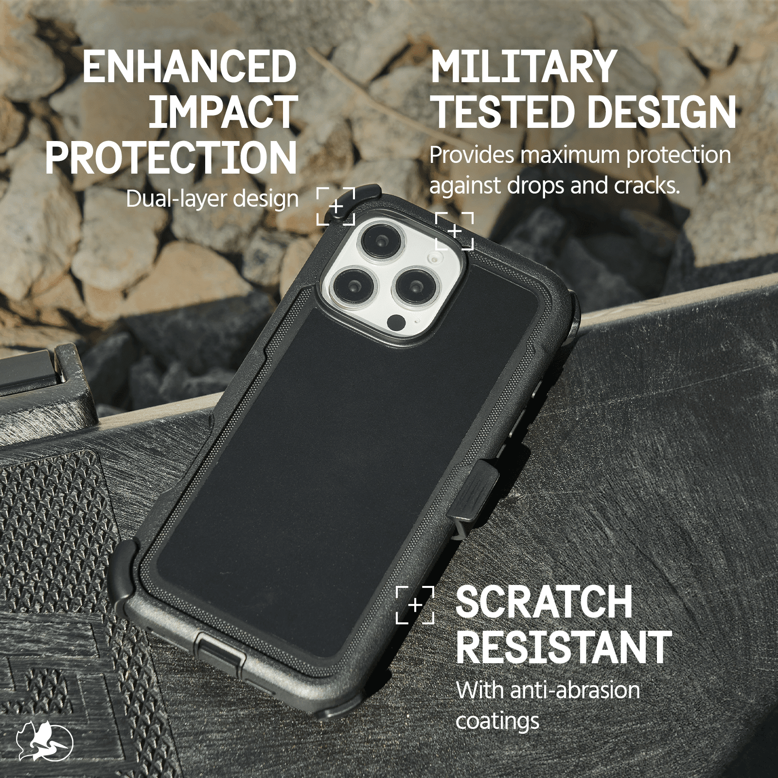 Pelican Voyager Apple iPhone 16 Pro MagSafe Compatible Case and Holster - Black