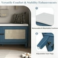 thumbnail image 4 of 43" Shoe Storage Bench with Cushion, 2-Tier Wood Bench with Adjustable Shelves and 2 Rattan Doors, Rustic Shoe Organizer Cabinet for Entryway, Hallway, 4 of 9