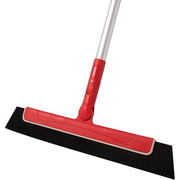 CLEANHOME 51" Long Handle Mini Floor Squeegee Broom, Perfect to Remove Water Household Squeegee, Red