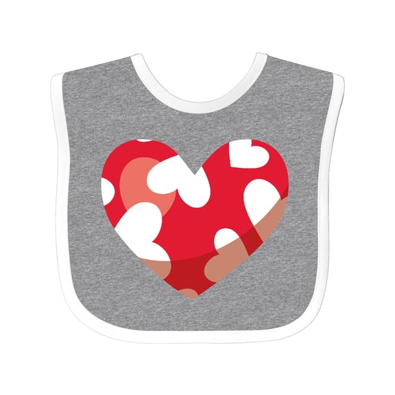 Inktastic Valentine's Day, Red Hearts, White Hearts, Love Girls Baby Bib