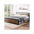 thumbnail image 5 of Metal y wood platform marco de cama con cabecero y footboard, strong metal slat support, no necesita colchón base, easy to assemble, 5 of 5