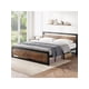 thumbnail image 5 of Metal y wood platform marco de cama con cabecero y footboard, strong metal slat support, no necesita colchón base, easy to assemble, 5 of 5