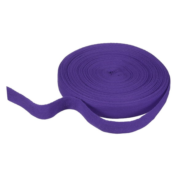 Cotton Twill Tape Ribbon 3/4 Inch 23 Yard Herringbone Webbing Tape Roll Bias Binding Tape for DIY Crafts Sewing Gift Wrapping, Dark Purple