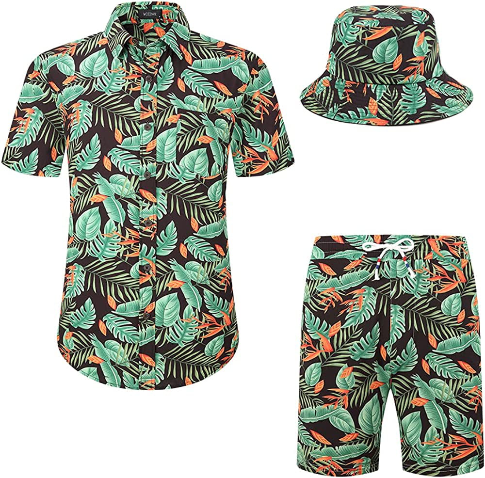 High quality goods MCEDAR Men's Hawaiian Shirt and Short 2 Piece ...