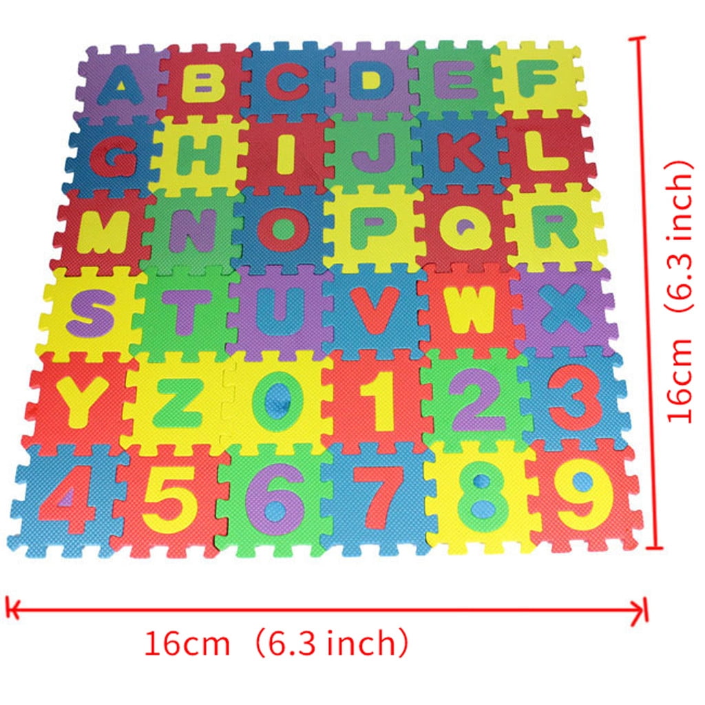 36pcs Mini Puzzle Alphabet A-Z Buchstaben 1-10 Zahlen Schaum Matte Kind Lern Toy 