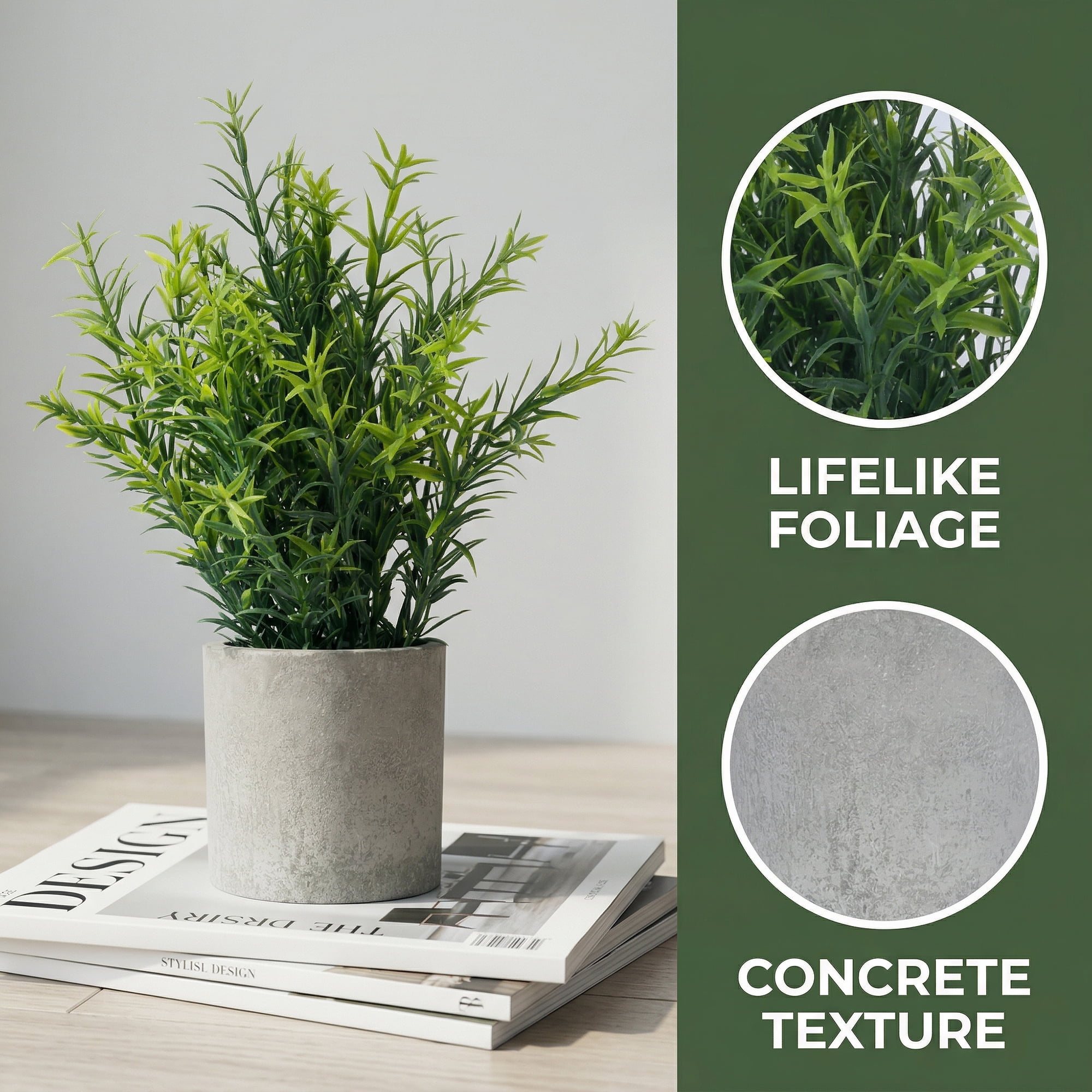 Unique Bargains Artificial Eucalyptus Plants in Pot Small Faux Greenery 7.9" Snakeweed