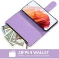 thumbnail image 5 of Compatible with Samsung Galaxy S22 5G Wallet Case and Tempered Glass Screen Protector Flower Leather Flip Card Holder Stand Cell Accessories Phone Cover for Gaxaly S 22 22S G5 Women Men Purple, 5 of 15