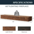 thumbnail image 2 of 60" Rustic Fireplace Mantel, Wall-Mounted & Floating Solid Wood Shelf for Home Decor, Fireplace Shelf Mantel for Living Room, Bathroom, Bedroom & Kitchen, Light Brown, 2 of 5