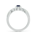 thumbnail image 6 of ANGARA Natural Blue Sapphire and Diamond Crossover Bridal Set in 14K White Gold for Women (Size-6x4mm) | September Birthstone, Anniversary, Jewelry Gift for Women | Natural Blue Sapphire Ring, 6 of 11