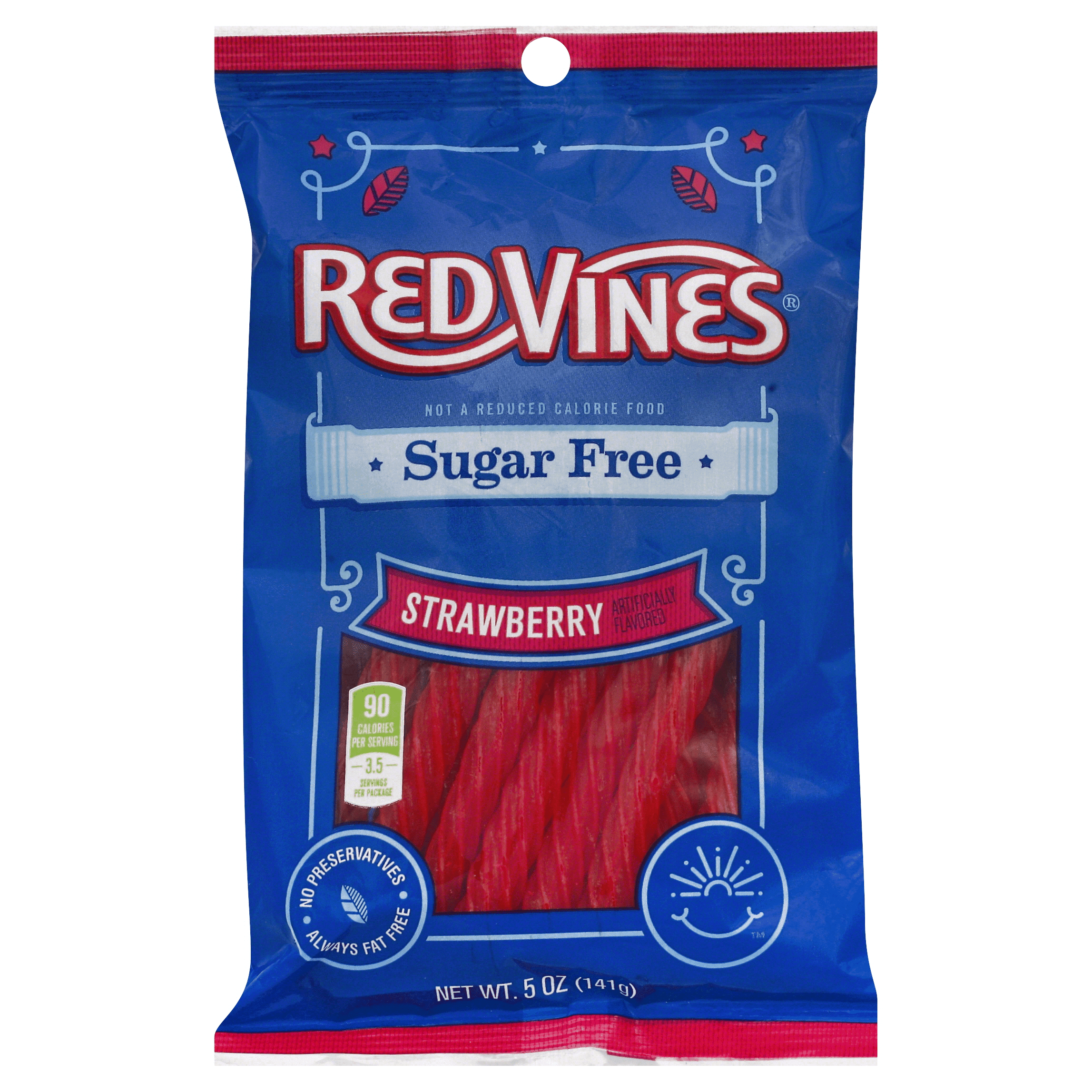 Red Vines, Sugar Free, Strawberry 5 oz (Pack of 14)