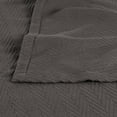 thumbnail image 6 of BNM Chevron Zig-Zag Cotton Blanket, King, Charcoal, 6 of 13