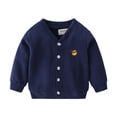 thumbnail image 2 of Toddler Boys Girls V Neck Button Down Knit Cardigan with Cute Cat Embroidery for Casual Outerwear Sweater Top 2-3 Years Kids Fall Winter Coats, 2 of 4