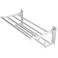 thumbnail image 4 of 40cm Shower Shelf Foldable Aluminum Bathroom Towel Coat Rack with 5 Hooks Silver, 4 of 14
