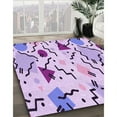 thumbnail image 3 of Ahgly Company Machine Washable Indoor Rectangle Transitional Periwinkle Pink Area Rugs, 8' x 10', 3 of 7