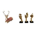 thumbnail image 1 of Escultura De Reno, Alce Y Ciervo, Estatua De Pensador De Resina, Adorno De Mesa, Figurita De Arte Abstracto, Decoración Para Sala De Estar, Oficina, Dormitorio, Estantería De Granja, 1 of 8