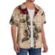 thumbnail image 2 of Balery Vintage Rose Botanical Art Camisa Casual de Manga Corta con Botones para Hombre, Texturizada, Estilo Cubano, para Playa, Verano-Large, 2 of 5
