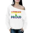 thumbnail image 1 of Awkward Styles Lesbian & Proud Sweatshirt LGBTQ Off Shoulder Tops for Women, 1 of 4