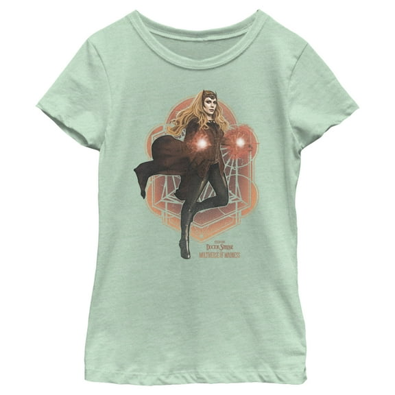 Girl's Marvel Doctor Strange in the Multiverse of Madness Scarlet Witch  Graphic Tee Mint Medium