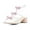 White Pink, variant on XYD Women Stylish Rhinestone Crossover Strap Bow Knots Sandals Open Toe Gladiator Chunky Heels Party Shoes Size 7 White Pink