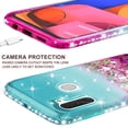 thumbnail image 2 of Liquid Quicksand Glitter Cute Phone Case for Jitterbug Smart 3 (2021) for Seniors (aka Lively Smart) Case for Girls Women Clear Bling Diamond Phone Case Cover - Pink/Teal, 2 of 5