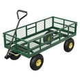 thumbnail image 1 of QinaQin Carrito de jardín tipo volteo con capacidad de 900 lb, estructura de acero de alta resistencia, laterales removibles y llantas neumáticas de 10 pulgadas, 1 of 8