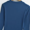 thumbnail image 4 of Dasayo Fitted Women's Tops V-Neck Long Sleeve Blue Solid Classic T-Shirt T Shirts for Women S, 4 of 8