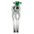 thumbnail image 3 of Clara Pucci 18K White Gold 1.57 Simulated Emerald Engraveable Engagement Ring + Wedding Band Set, 3 of 7