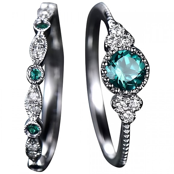 DESIGNICE 100pcs Rings for Women, 925 Sterling Silver Rings with Natural Stone, Best Gift for Women on Valentine's Day, Birthday, Mother's Day