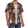 thumbnail image 4 of Xecao offers the Forest Wild Mushroom for Men's Casual Short-sleeved Shirt, a button-up collared shirt with a pocket, perfect for beach vacations and yacht travel in the 3X-Large size., 4 of 7