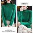 thumbnail image 2 of Women‘s Wool Sweaters Mock Turtle Neck Lightweight Long Sleeve Cozy Warm Fall Winter Pullover Tops, 2 of 7