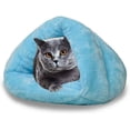 thumbnail image 2 of TheFound Nid en Peluche pour Animal Forme Triangle Couleur Unie Doux Chien Chat Lit de Couchage, 2 of 5