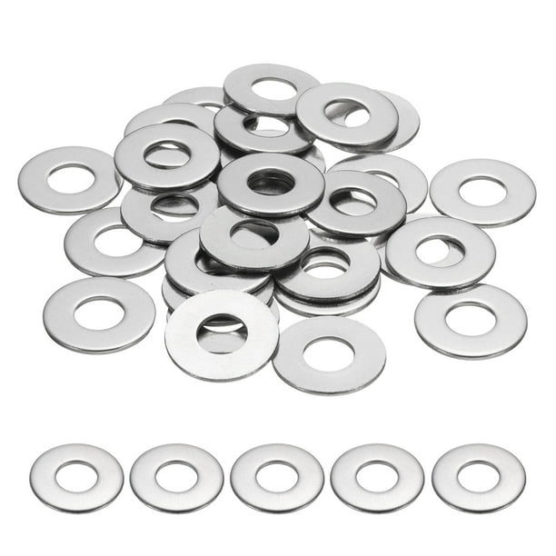 Arandela Plana M10 para Tornillo, 30Pcs Arandelas de Acero Inoxidable 304 10MM ID x 25MM OD x 1.5MM de Grosor (Tono Plateado)