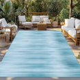 thumbnail image 2 of Teal Blue Outdoor Rug for Patio/Deck/Porch, Non-Slip Large Area Rug 5 x 8 Ft, Modern Abstract Art Ombre Striped Indoor Outdoor Rugs Washable Area Rugs, Reversible Camping Rug Carpet Runner, 2 of 8
