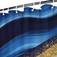 thumbnail image 3 of Blue Gold Wave Marble Pattern Shower Curtain 84"x72" ,Bathroom Decorative Shower Curtains Set with 12 Hooks,Modern Waterproof Washable Shower Curtain, 3 of 6