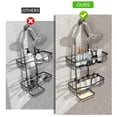 thumbnail image 4 of Lockways Anti-Swing Hanging Shower Caddy, 3 Shelves Large Capacity Shower Caddy Over Shower Head, Rustproof, No Drilling,Black, 4 of 7